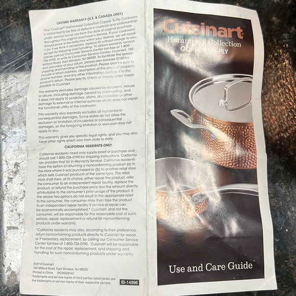 Cookware Cuisinart Hammered Collection Copper Tri-Ply. Bloomingdale’s Exclusive - Picture 7 of 7